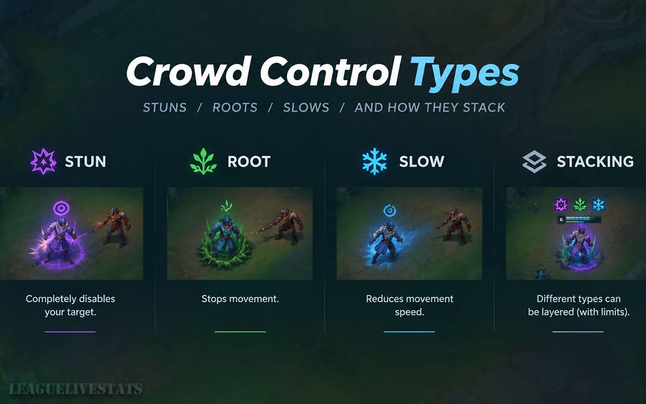 Crowd Control Types Explained: Stuns, Roots, Slows, and How They Stack